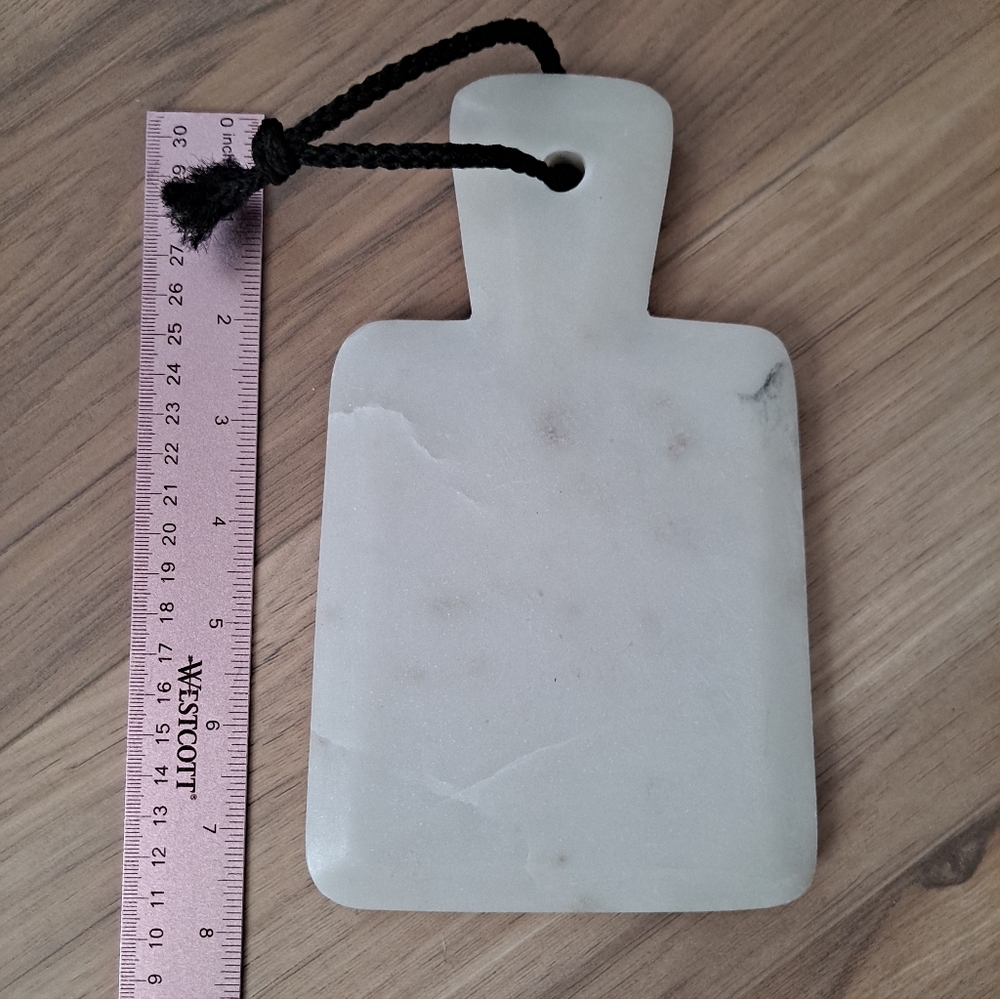 Marble Stone Cutting Board with Handle White with Veining Charcuterie Display